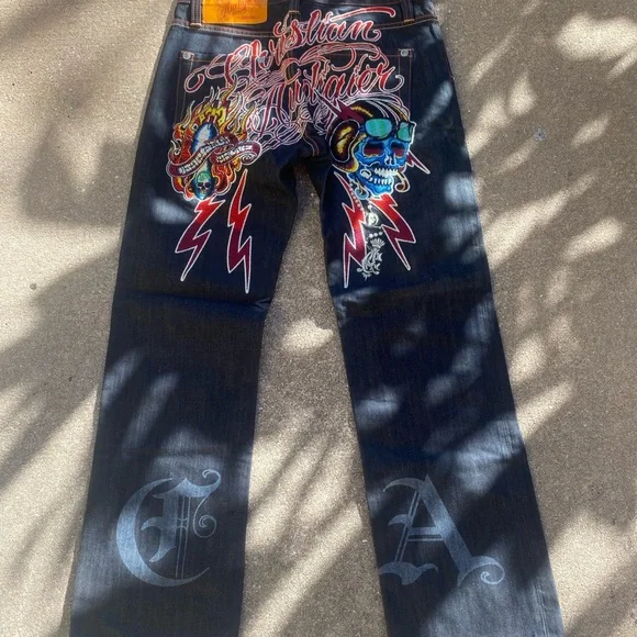 Rare Pilot Christian Audigier Jeans 30X32(Actual Size 31x32